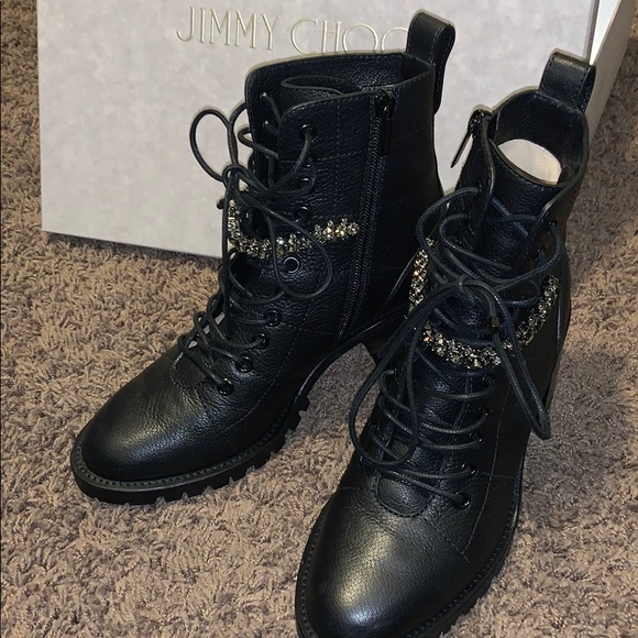 jimmy choo lace up booties